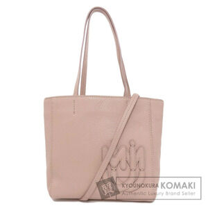 Miu Miu embossed logo tote bag pink calfskin leather